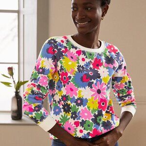 Boden floral bold flowers sweatshirt S SM Small